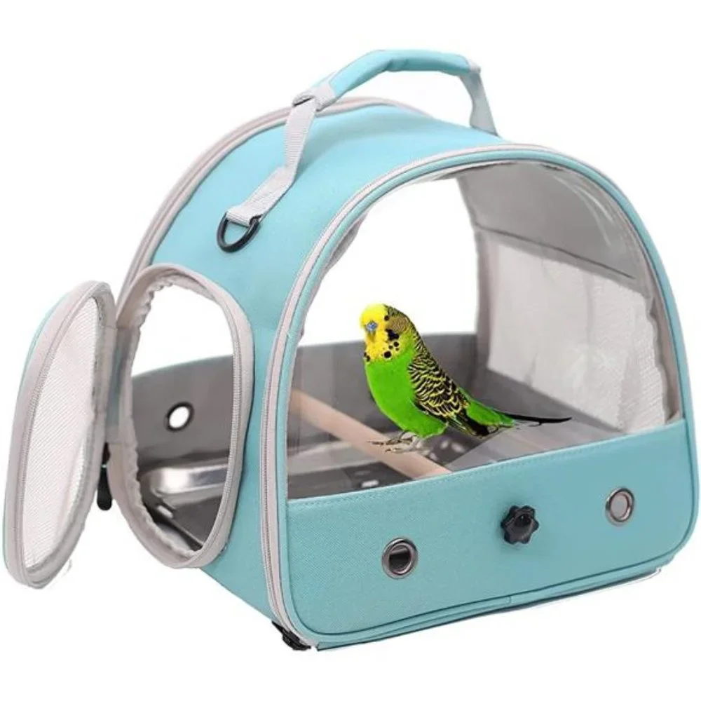 Small Bird Travel Cage Carrier, Portable Small Bird Parrot Parakeet Carrier